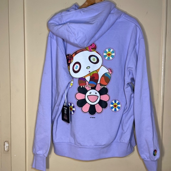 murakami Sweaters - Murakami X Blk PNK Purple murakami  Graphic Hoodie with Cartoon Design